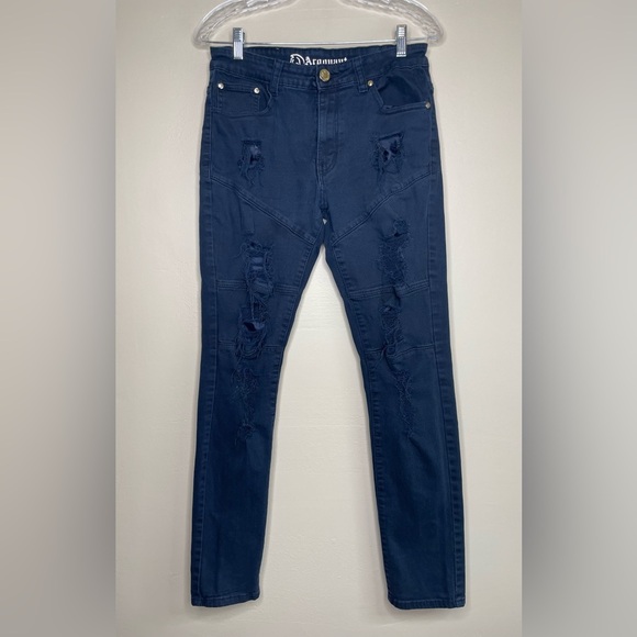 Argonaut Men’s Distressed Blue Jeans Slim 32 x 34 - Picture 1 of 8